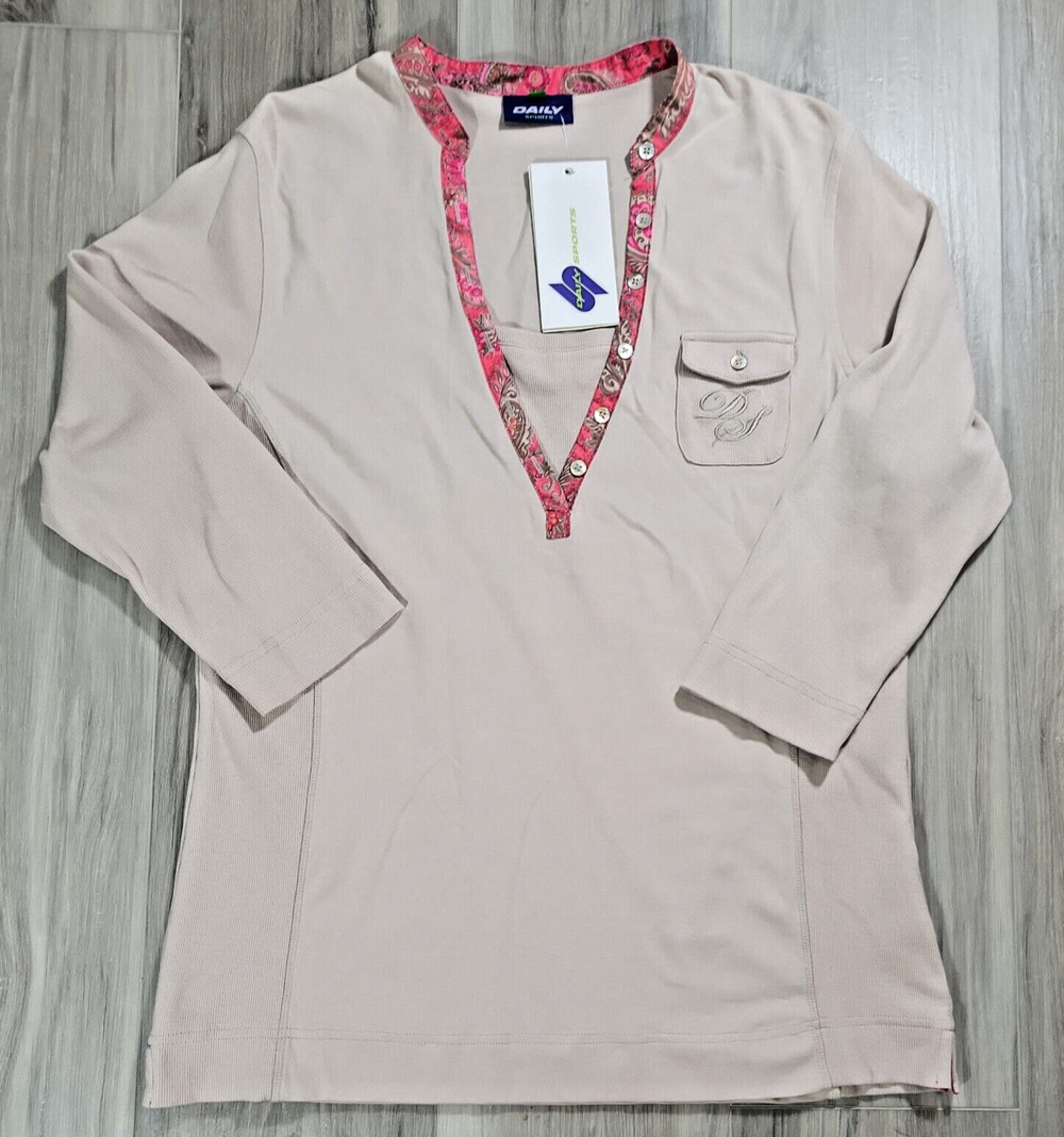 Daily Sports Sweater Women's Large Oatmeal Pullover New